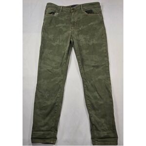 Sanctuary Womens 32 Skinny Jeans Social Ankle Standard Rise Camo‎ Green Denim